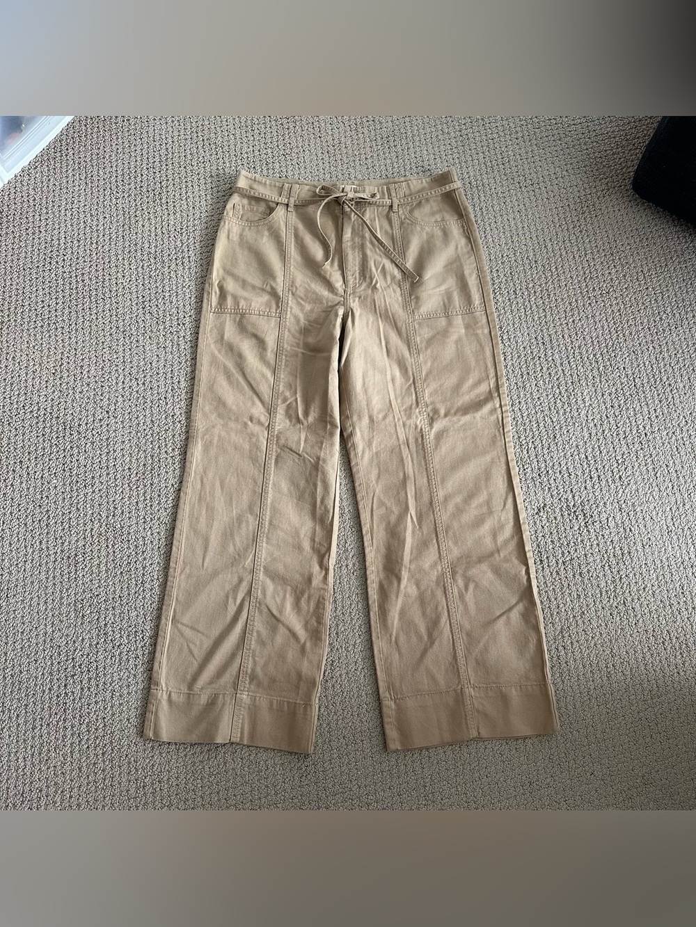 LOFT Petite Khaki Straight-Leg Pants